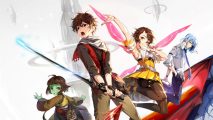 Key art of the characters battle read with sword and wings for Tower of God: New World release date news