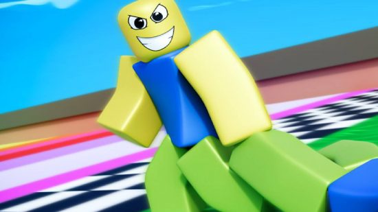 Yeet a Friend codes: key art for the Roblox game Yeet a Friend shows a Roblox avatar dragging another by the leg