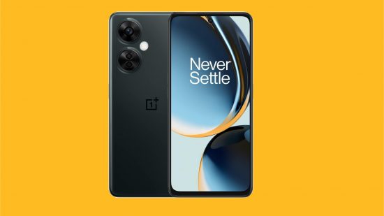 Best OnePlus phones - Nord N30 in front of a yellow background