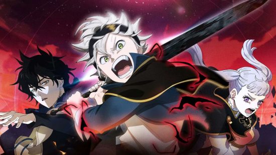 Black Clover M codes: three main characters holding weapons