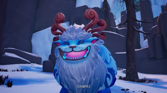 Song of Nunu review - Willump laughing in the snow