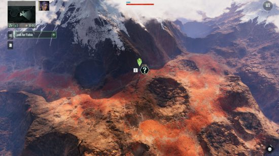 Ashfall preview: a screenshot of a player approaching an event on the overworld map