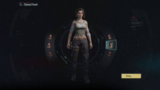 Ashfall preview: character customization screen