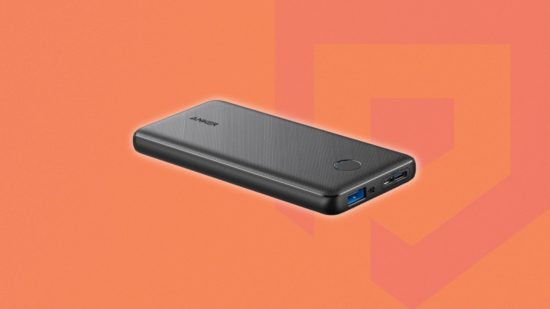 best iphone power banks - The Anker 313 in black on an orange background