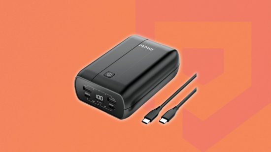 best iphone power banks - The imuto in black on an orange background