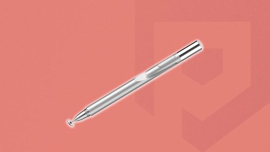 best stylus for ipads and iphones - Adonit Pro 4 on a salmon pink background