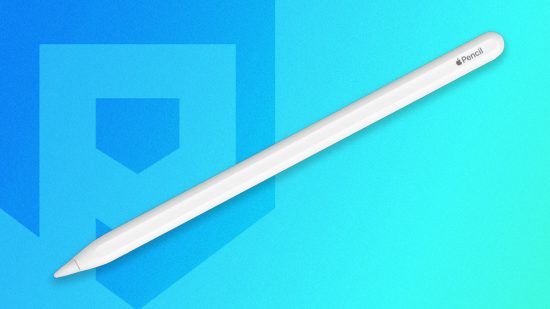 best stylus for ipads and iphones: an apple pencil on a blue background