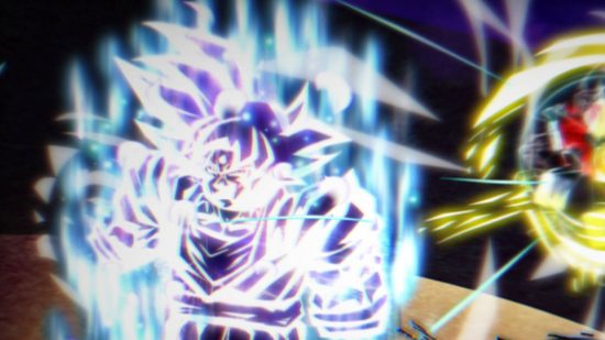 Dragon Ball Revenge codes: a Roblox avatar appears to look like Goku, and is powering up with ki