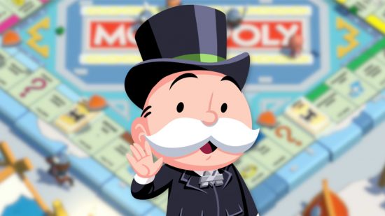Custom image of the Monopoly Man on a Monopoly background for Monopoly Go stickers guide