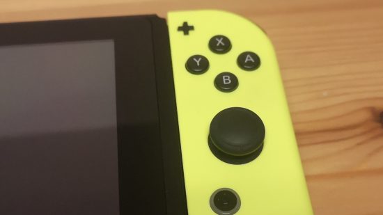 Nintendo Switch vs Steam Deck: image shows a close up of a Switch Joy-Con.