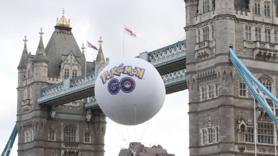 Pokemon Go Kim Adams Interview: A Pokemon Go balloon is visible in London