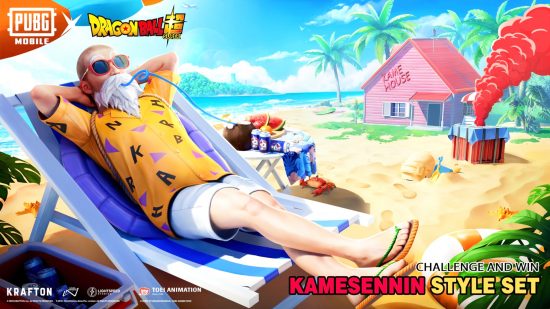 PUBG Mobile DBS key art showing an old geezer at the beach