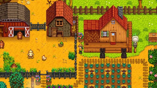 toilet games Stardew valley: a bustling farm filled with animals and plants