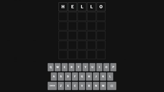 toilet games Wordle: a screen with blank boxes and a keyboard on screen