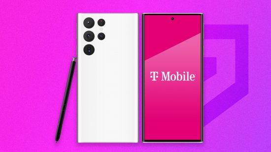 Best T-Mobile phones - a smartphone on a pink background