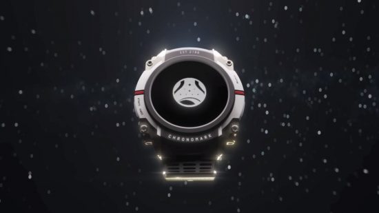 The Starfield watch on a suitably space themed background