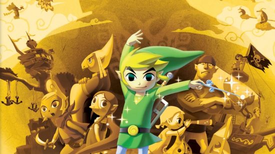 all Zelda games in order: official art of toon Link and the Wind Waker cast