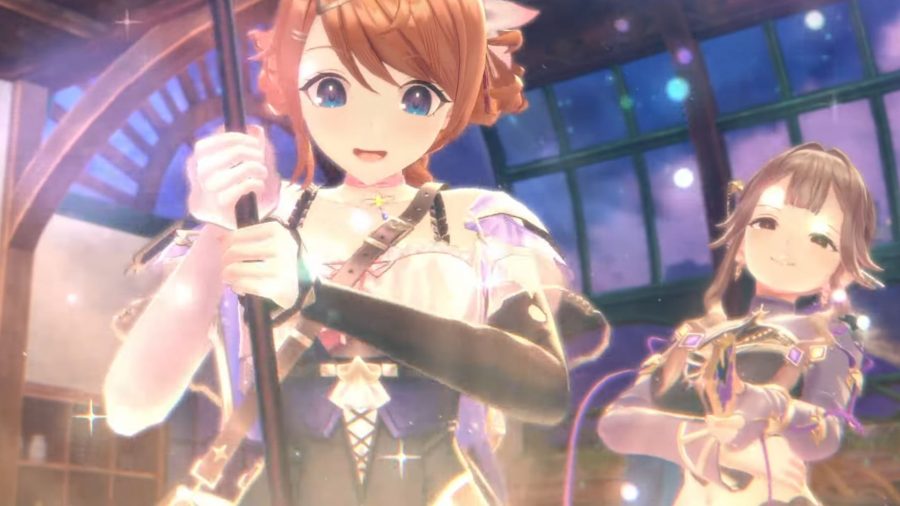 Screenshot of Atelier Resleriana characters brewing potions