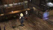 Final Fantasy Ever Crisis review - Cloud and Tifa standing in the Seventh Heaven bar