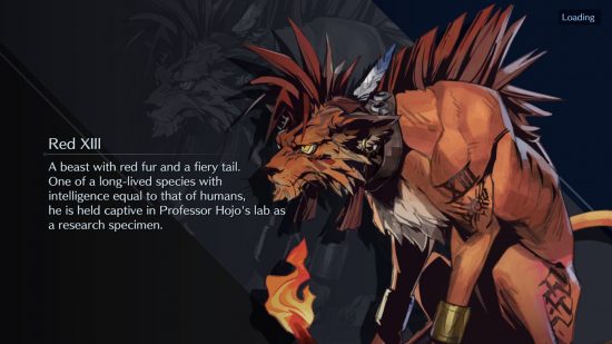 Final Fantasy Ever Crisis tier list - Red XIII looking off to the left against a black and grey background