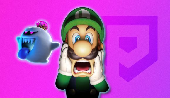 Ghost games - Luigi from Luigi's Mansion 3 screaming as a ghost flies behind him