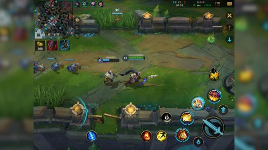 League of Legends games: A tablet screenshot of a game of Wilf Rift pasted on a blurred version of the same thing to fill the image