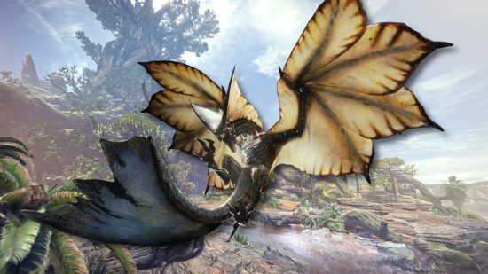 Monster Hunter Now monsters - a Legiana against a rocky background