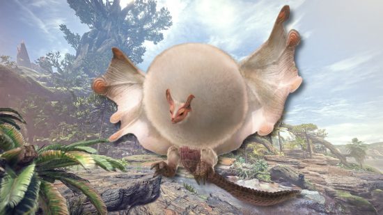Monster Hunter Now monsters - a Paolumu against a rocky background