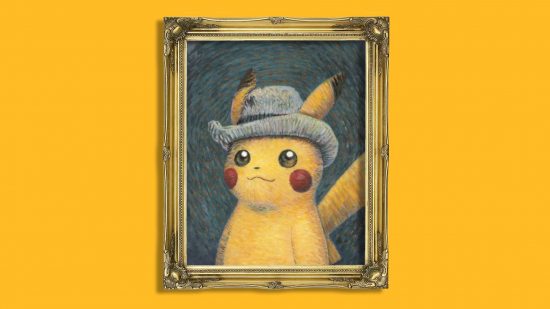 Pokemon Van Gogh Museum: A portrait of Pikachu is visible, imitating the style of Vincent Van Gogh
