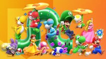 Super Mario Bros. Wonder characters: several Mario characters appear in a line