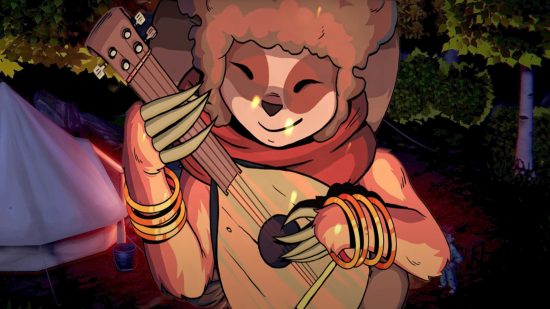 Terra Memoria preview - a sloth playing a guitar