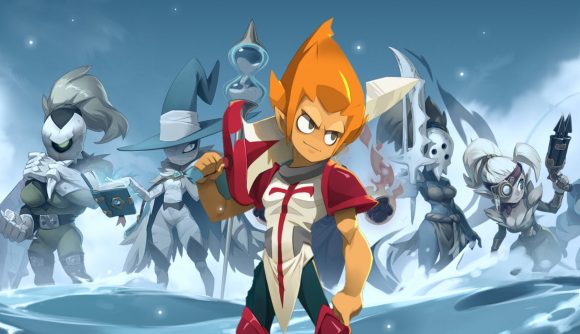 WAven preview - a character standing in front of a group of heroes