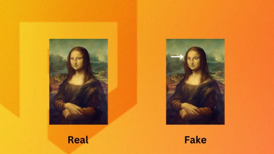 The real and fake versions of the ACNH art guide famous painting