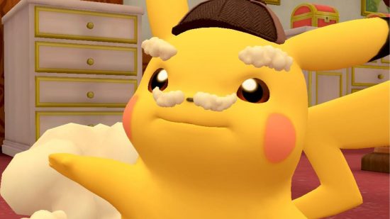 Detective Pikachu Returns review - Pikachu with foam on his face