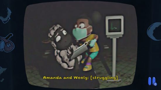 A screenshot of Amada the Adventurer's Wooly as Amanda attempts to attack him