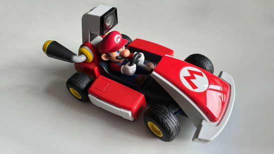 a photo of a Mario Kart toy taken with the iPhone 15 Pro Max