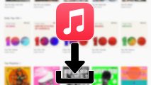 Custom image for Apple Music download guide with Apple Music logo and a download icon