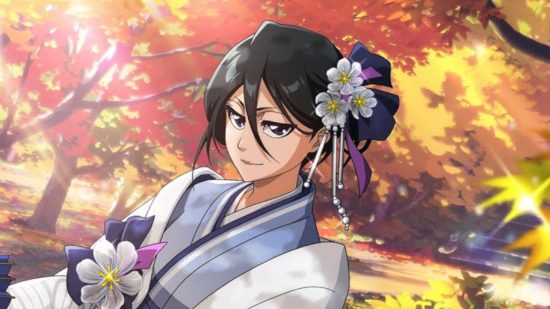 Bleach Brave Souls tier list: Japanese Parasol Rukia on an autumnal background