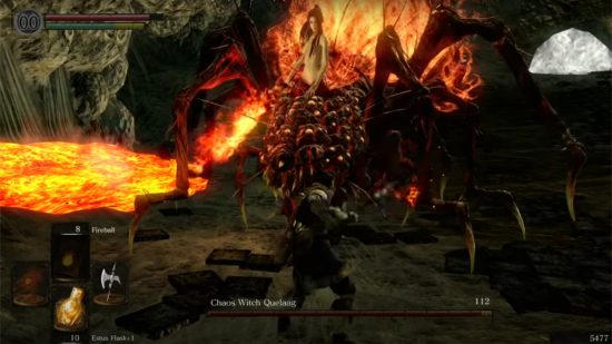 Dark Souls bosses: Quelaag spewing lava at the chosen undead