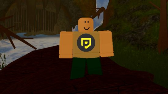Custom image for Dungeon Quest codes guide with a Roblox character wearing the Pocket Tactics logo