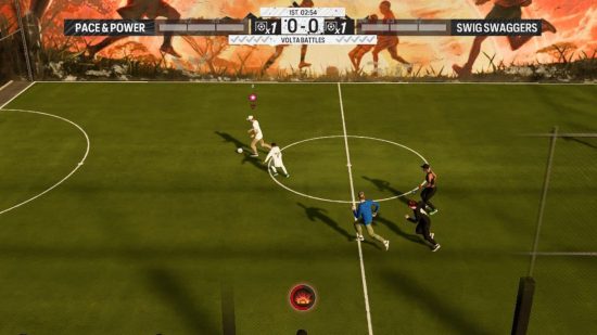 Screenshot of Volta Football gameplay for EA Sports FC 24 Switch review