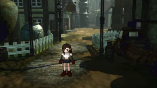FFVII's Tifa stood in the middle of a street