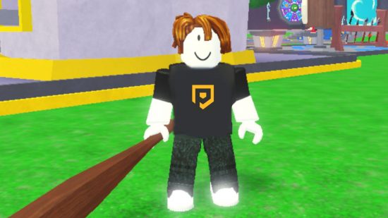 Custom image for Gladiator Simulator codes guide with a Roblox character wearing the Pocket Tactics logo