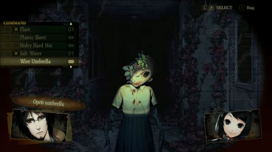 Horror games - a screenshot from Spirit Hunter: Death Mark showing a warped ghost