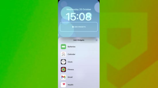 Custom image for how to delete wallpaper on iPhone guide with the fifth and final step to creating your custom lock screen which is picking from the list of widgets available