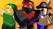 Murder Mystery 2 codes - three different Roblox characters against an orange background