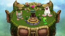 Custom image for My Singing Monsters breeding guide with the breeding structure and a few monsters
