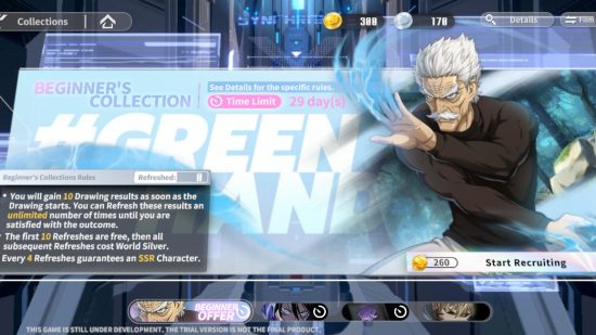 One Punch Man: World review - a screenshot of the beginner banner