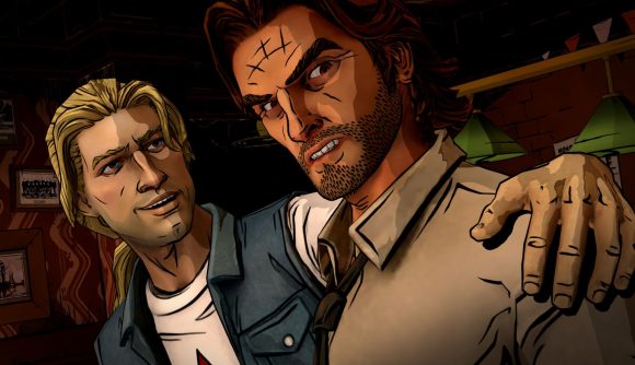 point and click games - two characters from Wolf Among Us looking toward the camera