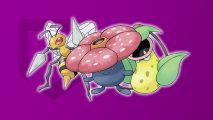 Poison Pokemon: Beedrill, Vileplume, and Victreebell in front of a purple background